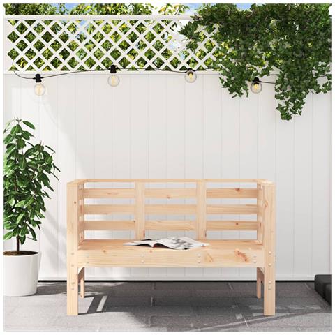 Panca da Giardino 111,5x53x71 cm in Legno Massello di Pino - Foto 3