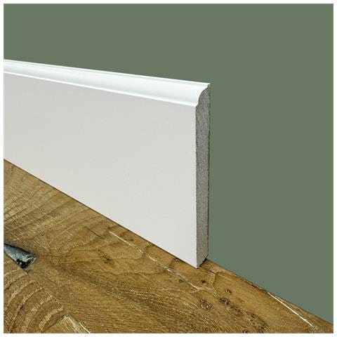 100ml Di Battiscopa Zoccolino Firenze In Fibra Di Legno Compatta 120x12 Bianco - Foto 1