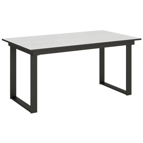 Tavolo Allungabile 90x160/220 Cm Bandos Telaio Antracite - Bianco Frassino - Foto 1