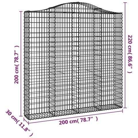 Cesto Gabbione Ad Arco 200x30x200/220 Cm Ferro Zincato - Foto 4