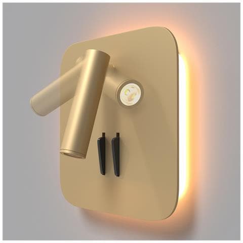Applique Da Parete Moderno Ios 176 Alluminio Oro Luce Led Integrato 9w - Foto 2