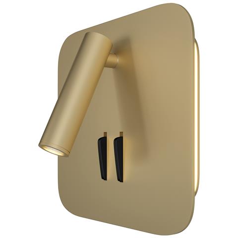 Applique Da Parete Moderno Ios 176 Alluminio Oro Luce Led Integrato 9w - Foto 1