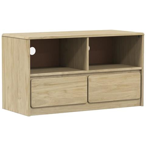 Mobile Tv Sauda Rovere 99x43x55 Cm In Legno Massello Di Pino - Foto 2