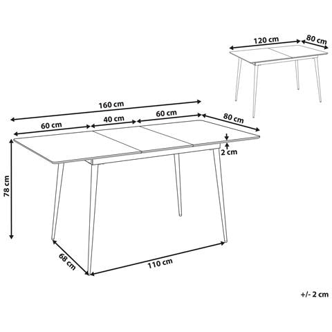 Tavolo Da Pranzo Estensibile Gelanda Grigio 120/160 Cm 80 Cm - Foto 2