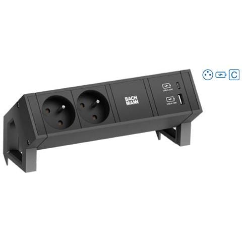 Desk 2 Prolunghe E Multiple 2 Presa (e) Ac Interno Nero - Foto 1