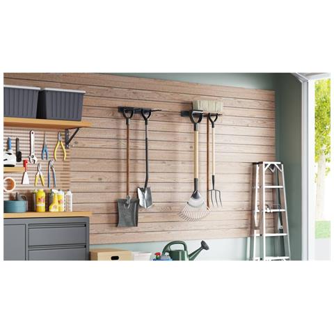 Portautensili Da Giardino A Muro 2 Pz Neri In Acciaio - Foto 3