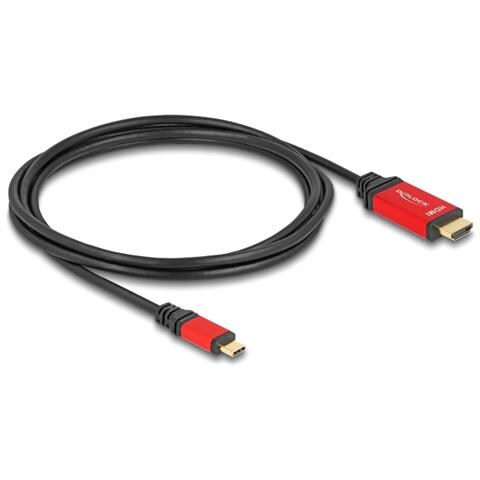 Cavo USB Type-C per HDMI (DP Alt Mode) 8K 60 Hz con funzione HDR 2 m rosso - Foto 3