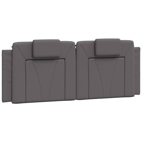 Cuscino Testiera Grigio 140 Cm In Similpelle - Foto 2