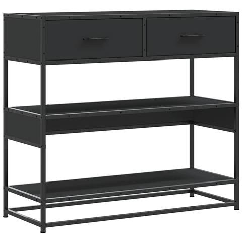 Tavolino Consolle Nero 90x35x80 Cm In Legno Multistrato - Foto 2