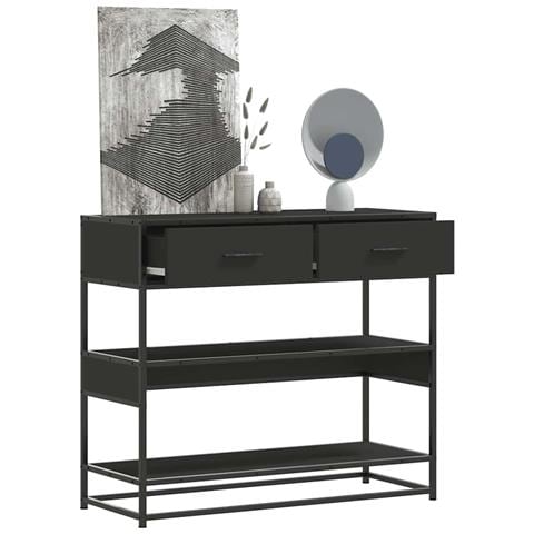 Tavolino Consolle Nero 90x35x80 Cm In Legno Multistrato - Foto 1