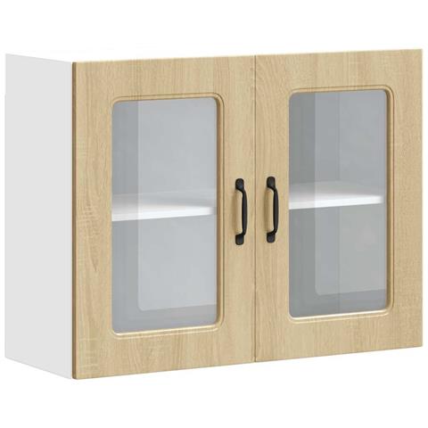 Pensile Da Cucina Con Porta In Vetro Kalmar Rovere Sonoma - Foto 2