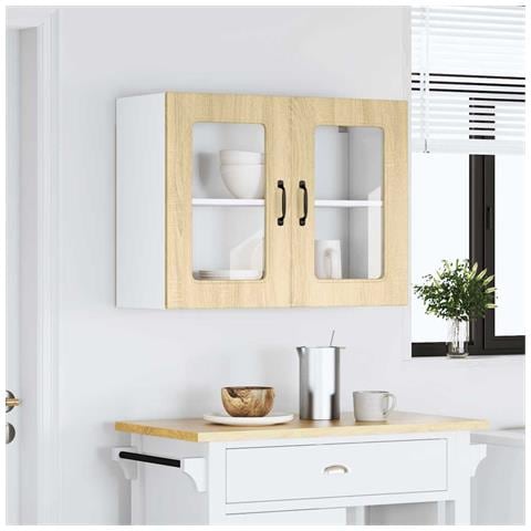 Pensile Da Cucina Con Porta In Vetro Kalmar Rovere Sonoma - Foto 3