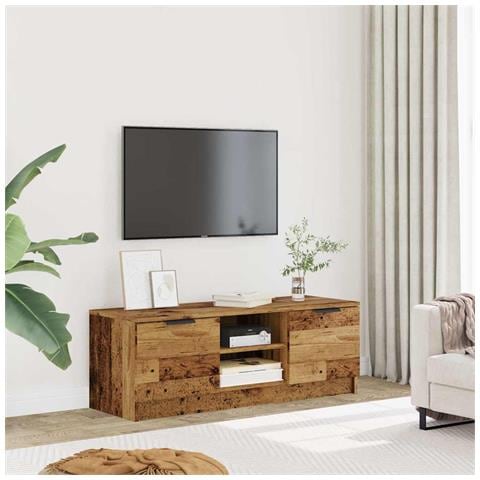 Mobile Porta Tv Legno Vecchio 102x35x36,5 Cm Legno Multistrato - Foto 3