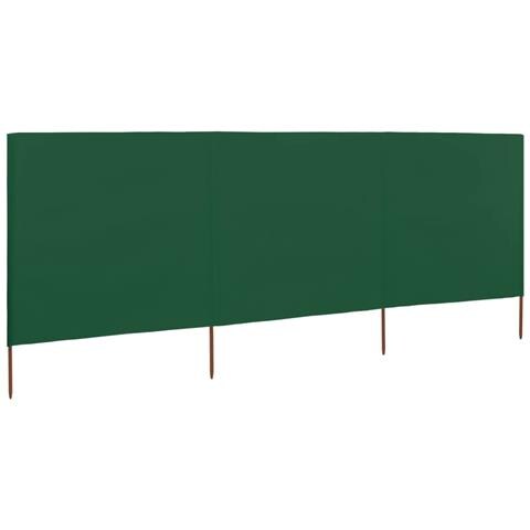 Paravento A 3 Pannelli In Tessuto 400x80 Cm Verde - Foto 1