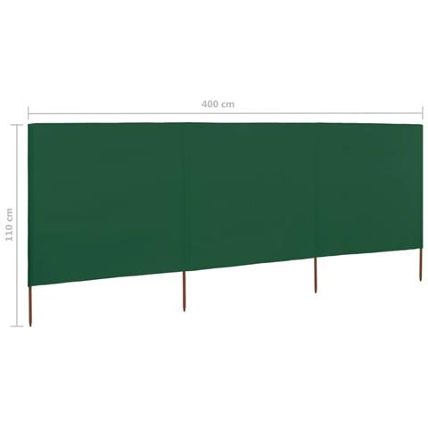 Paravento A 3 Pannelli In Tessuto 400x80 Cm Verde - Foto 6