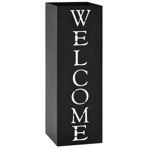 Porta Ombrelli Welcome In Acciaio Nero - Foto 2