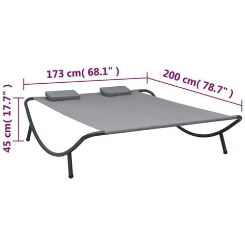 Lettino Da Esterno In Tessuto Antracite - Foto 7
