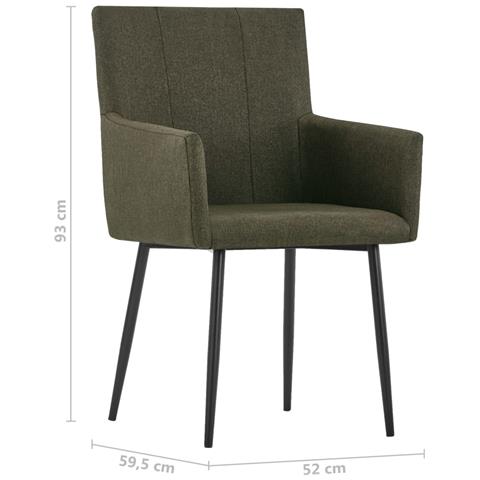 Lusso Casadino -  Sedie Da Pranzo Con Braccioli 2 Pz Marroni In Tessuto - Foto 8