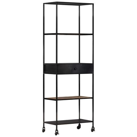 Lusso Casadino -  Libreria 60x35x180 Cm In Legno Di Mango Grezzo E Ferro - Foto 2