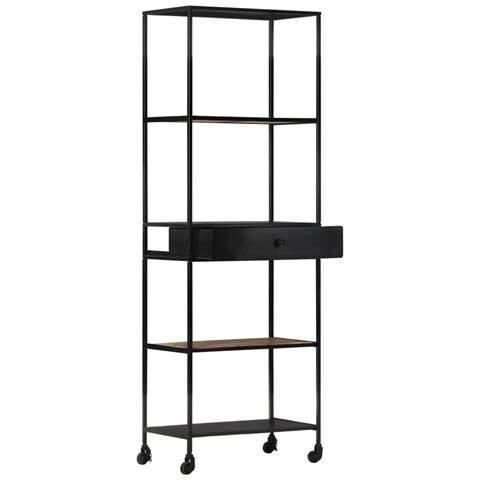 Lusso Casadino -  Libreria 60x35x180 Cm In Legno Di Mango Grezzo E Ferro - Foto 1