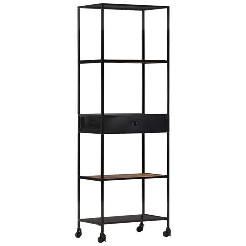 Lusso Casadino -  Libreria 60x35x180 Cm In Legno Di Mango Grezzo E Ferro - Foto 8