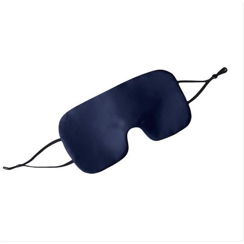 Mascherina Per Occhi In Seta Double-face Regolabile Per Dormire Navyblue - Foto 1