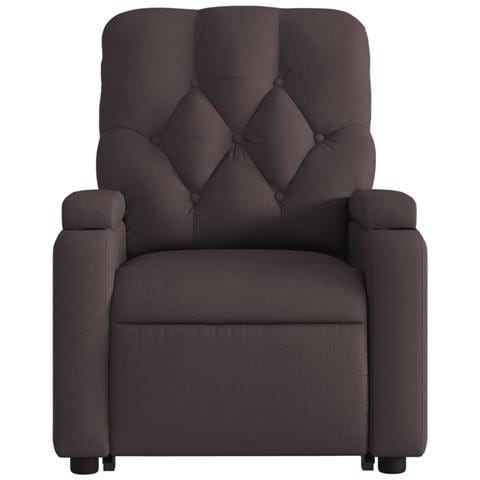 Poltrona Alzapersona Reclinante Elettrica Marrone Scuro Tessuto - Foto 9