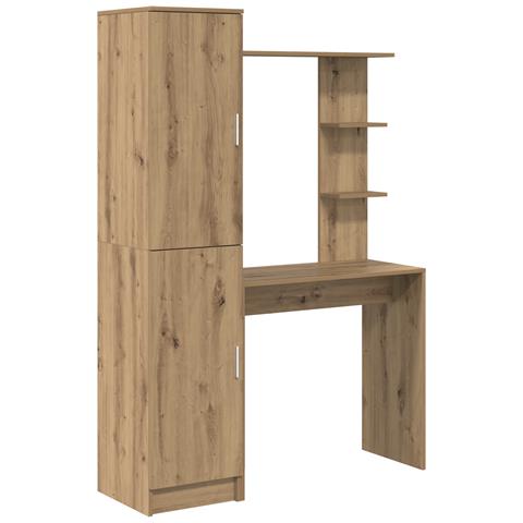 Scrivania con archiviazione Rovere Artigianale Legno Ingegnerizzato - Foto 1