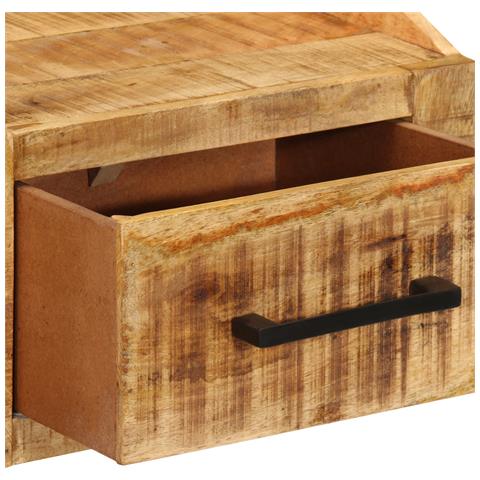 Mobiletto da notte 40x30x30 cm Legno massello di mango rustico - Foto 9