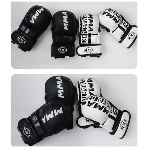 Guanti Da Boxe Mezze Dita - Allenamento Mma, Sparring, Sacco Da Boxe E Kickboxing Black S - Foto 5