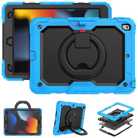 Custodia Per Ipad 9/8/7 10.2” Con Supporto E Tracolla Blu - Foto 4