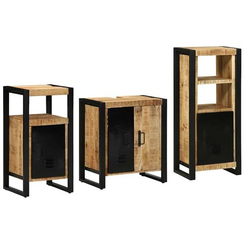 Set di mobili per il bagno 3 pcs Legno di mango massello - Foto 2