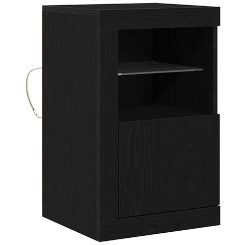 Mobile laterale Rovere nero 41 x 37 x 67 cm Legno multistrato - Foto 1