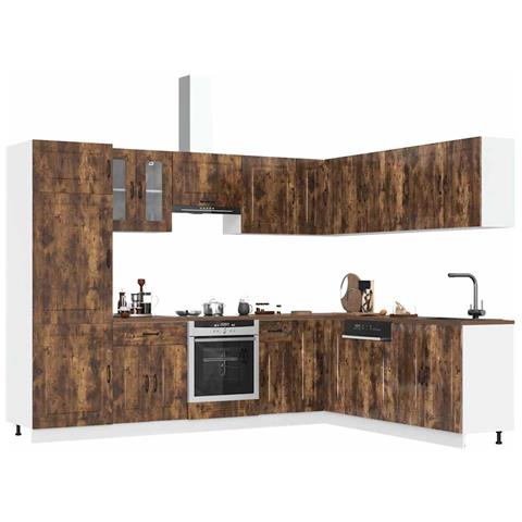 Set Mobili da Cucina 14 pz Kalmar Rovere Fumo Legno Multistrato - Foto 2