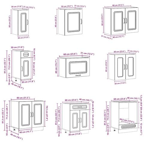 Set Mobili da Cucina 14 pz Kalmar Rovere Fumo Legno Multistrato - Foto 9