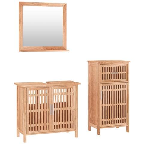 Set Mobili da Bagno 3pz in Legno Massello di Noce - Foto 1