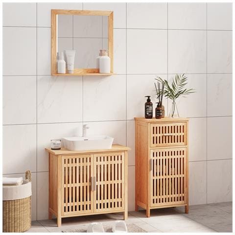 Set Mobili da Bagno 3pz in Legno Massello di Noce - Foto 2