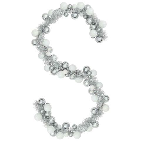 Ghirlanda di Palline di Natale Bianco e Argento 186 cm - Foto 1