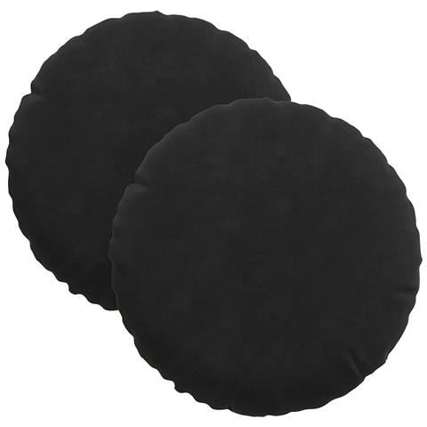 Cuscini per Seduta 2 pcs Nero Ø 40 x 13 cm Velluto - Foto 1