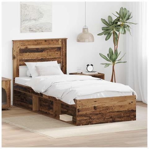 Struttura del letto Legno vecchio 75 x 190 cm Pino massello - Foto 2