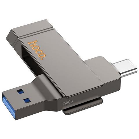 Hoco Pen Drive Ud15 Chiavetta Usb + Usb-c Usb 3.2 128gb Grey - Memory Otg Per Pc E Smartphone - Foto 1