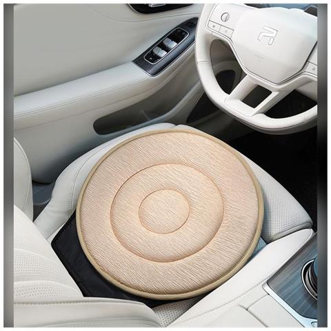 Cuscino Girevole A 360° Per Sedile Auto - Pad Rotante Ergonomico Per Entrata E Uscita Facile Beige - Foto 2