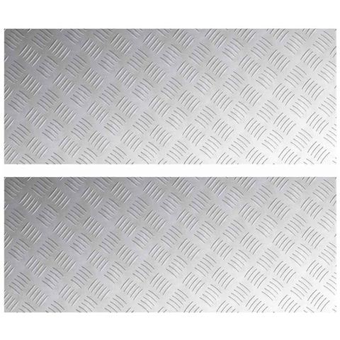 Dischi Quadrati 2 pcs Argento 100 x 40 cm Alluminio - Foto 1