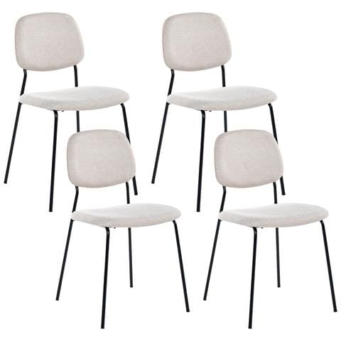 Set Di 4 Sedie Da Pranzo Riley Tessuto Beige Chiaro - Foto 2