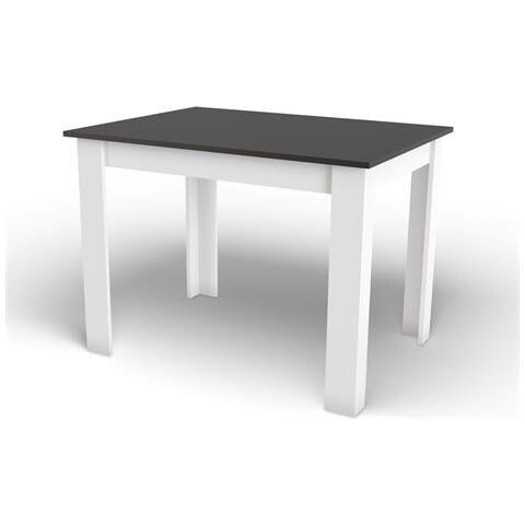 Tavolo da pranzo rettangolare moderno 80x120 cm, nero + bianco - Foto 2