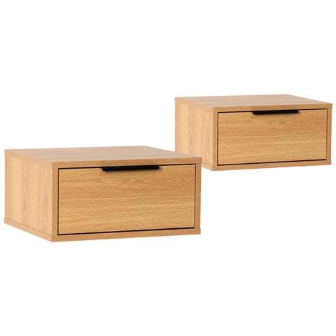 Set Di 2 Comodini Sospes Auri 1 Cassetti Effetto Rovere - Foto 1