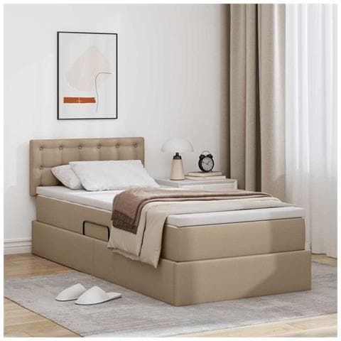 Letto con contenitore e LED con led Cappuccino 90 x 200 cm - Foto 2