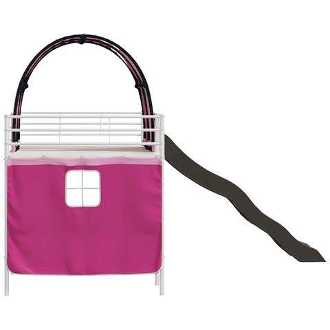 Struttura del letto loft per bambini Bianco e Rosa Metallo - Foto 9