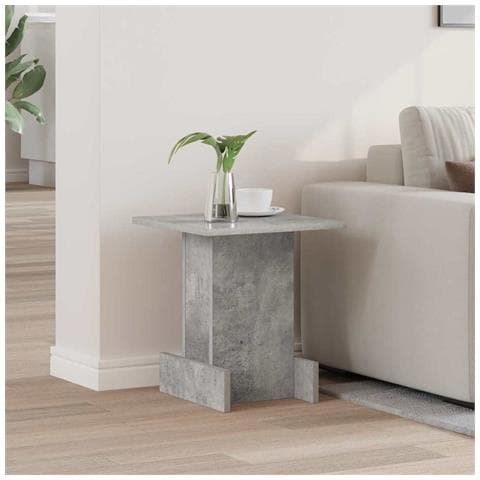 Tavolino Grigio cemento 35,5 x 35 x 40 cm Legno multistrato - Foto 2