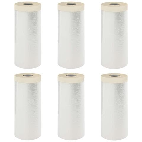 Telo per Polvere con Nastro Adesivo 6 pcs 140 x 3300 cm HDPE - Foto 1